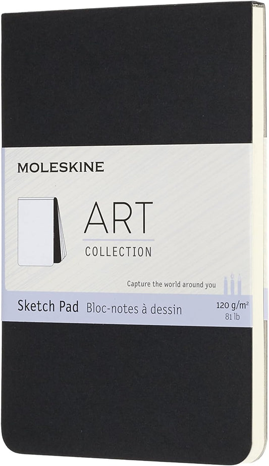 Sketch Pad Bolsillo Negro Hoja Blanca Pasta Suave