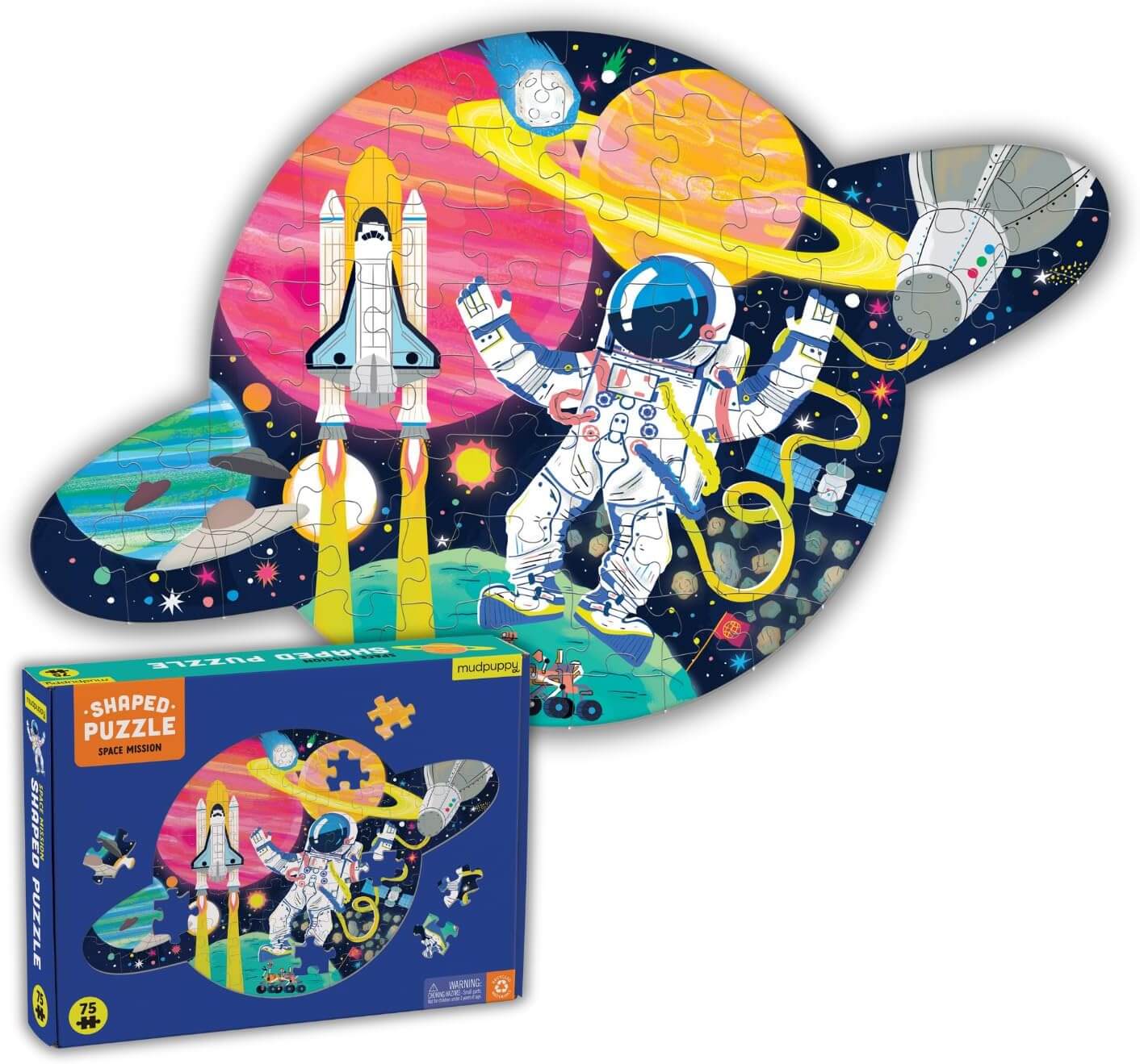 Space Mission 75 Piece Shaped Scene Puzzle