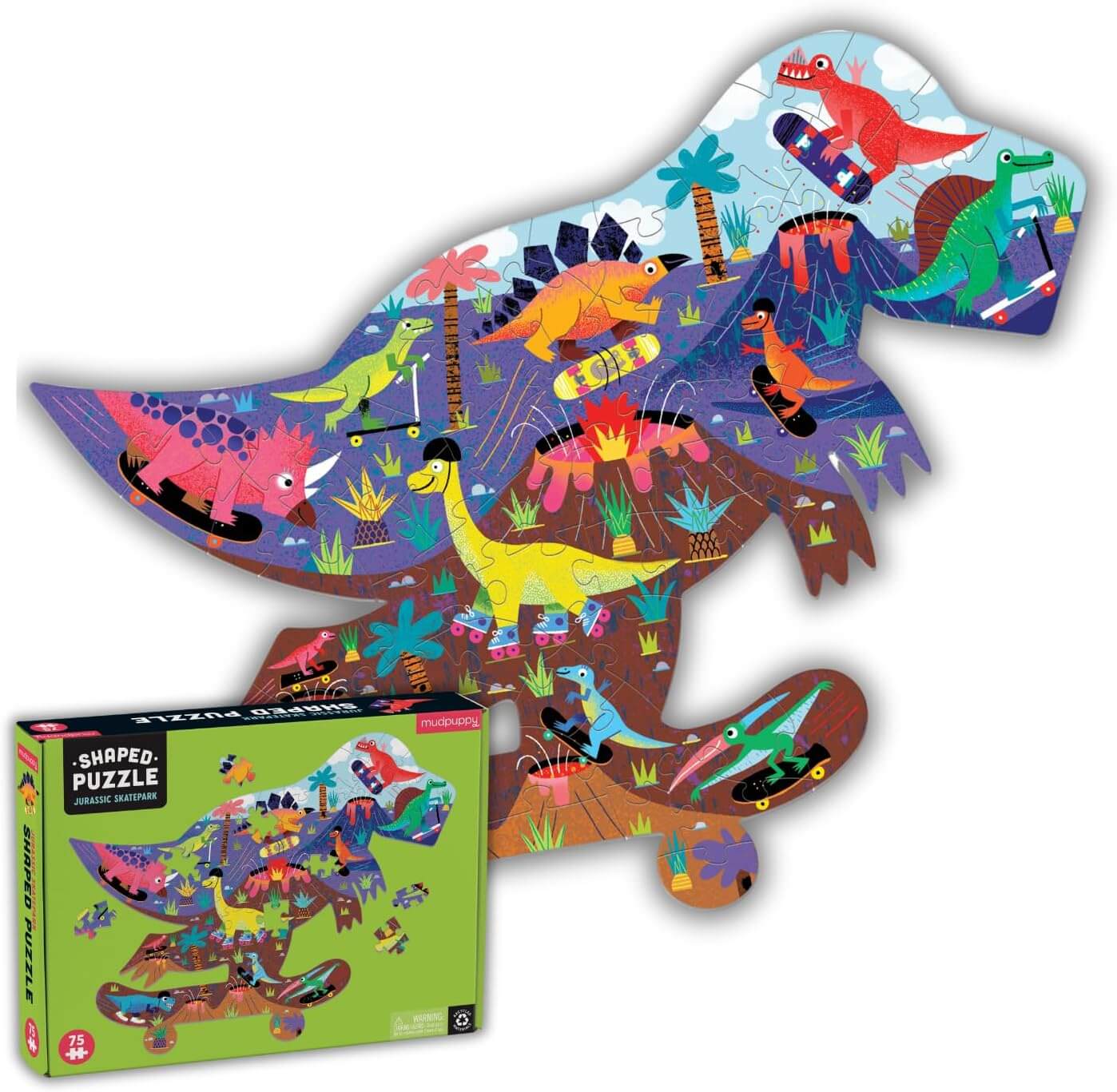 Rompecabezas Jurassic Skatepark 75 Piece Shaped Scene