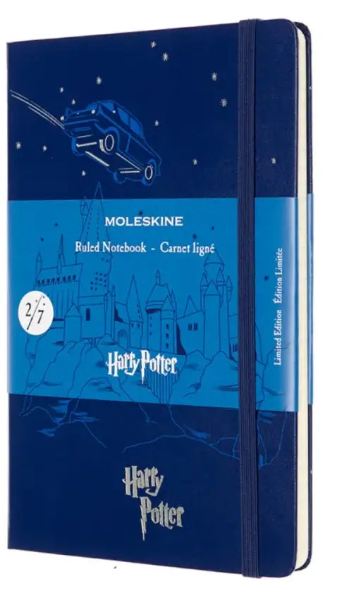 Libreta Harry Potter grande azul hoja rayada pasta dura