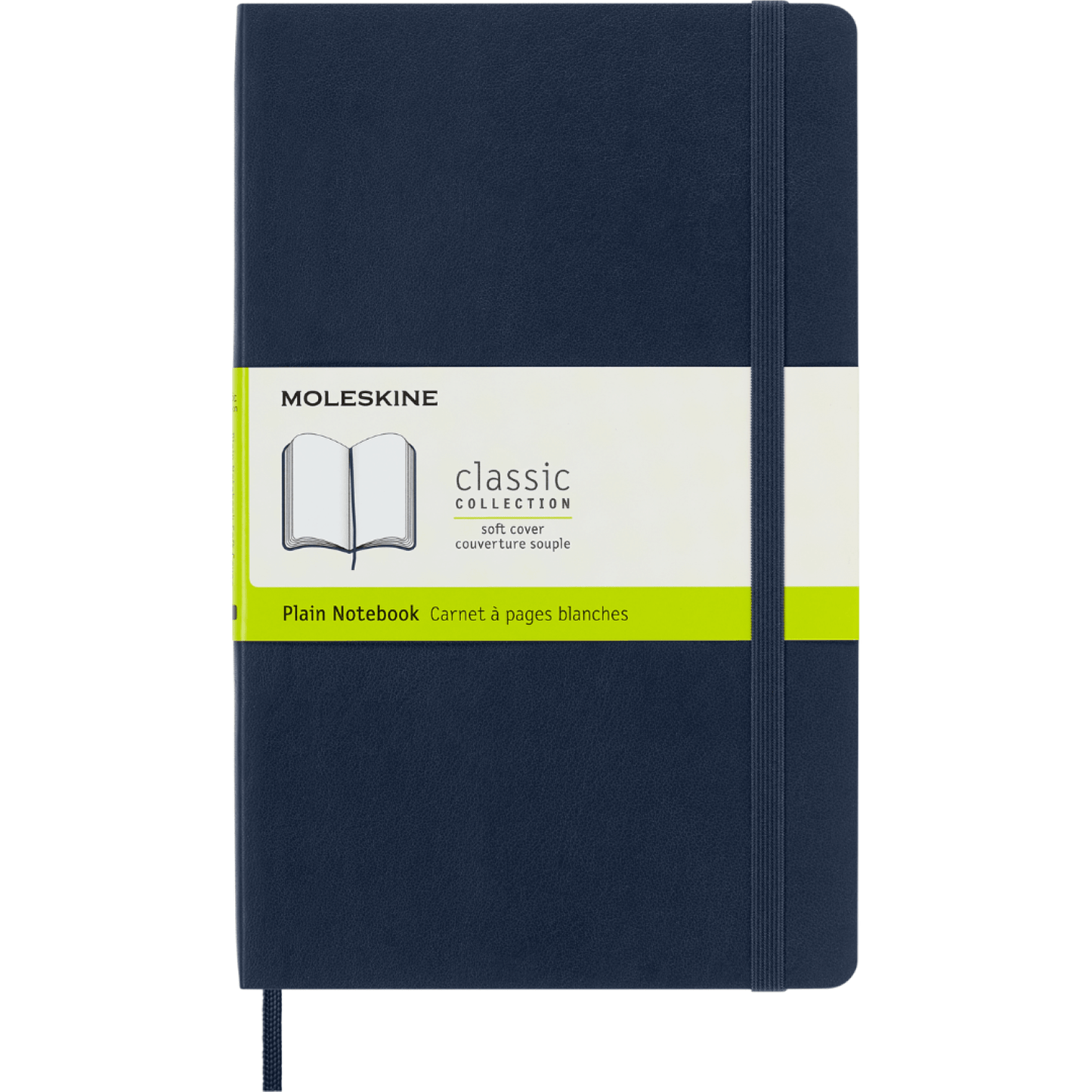 Libreta Clásica Grande Azul Zafiro Hoja Blanca Pasta Suave