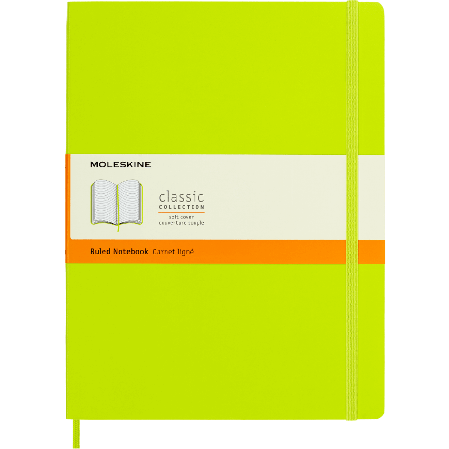 Libreta Clásica Extra Grande Verde Limón Hoja Rayada Pasta Suave