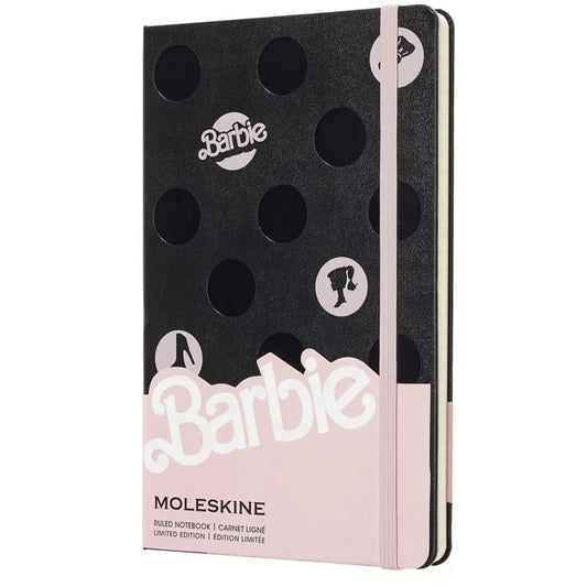 Libreta Barbie grande negra hoja rayada pasta dura