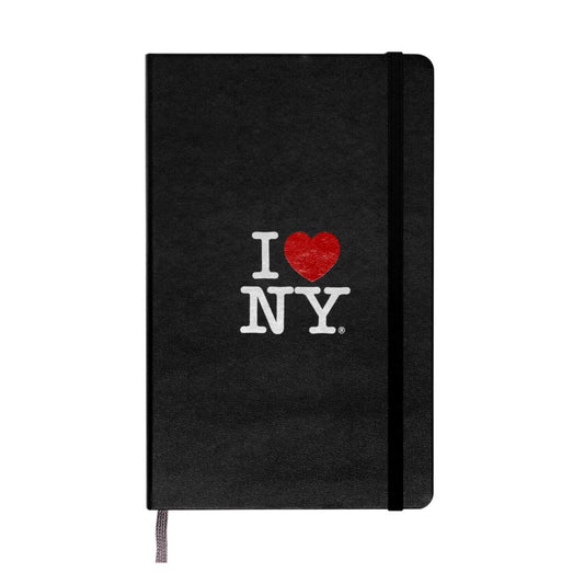 Libreta Grande I Love New York Negra Hoja Rayada Pasta Dura