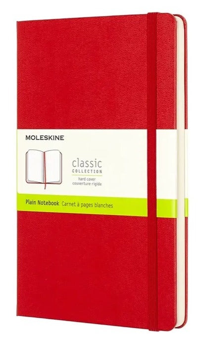 Libreta clásica grande escarlata hoja blanca pasta dura