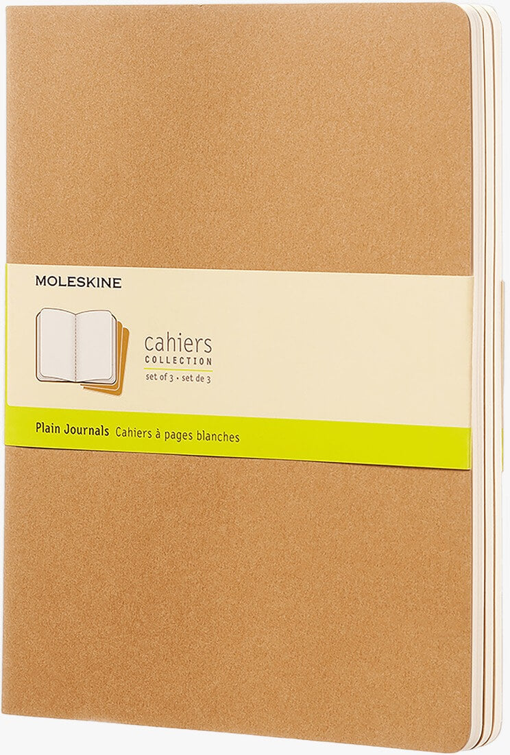 Set Cahier 3 libretas Extra Grandes Kraft Hoja Blanca Pasta Suave