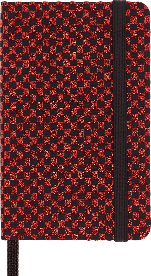 Libreta Extra Chica Holiday Shine Rojo Metálico Hoja Blanca Pasta Dura