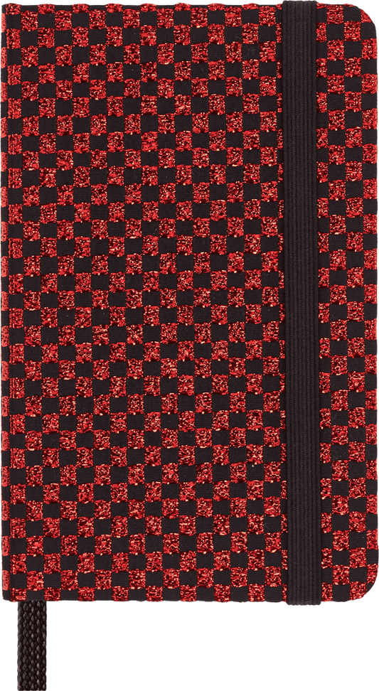 Libreta Extra Chica Holiday Shine Rojo Metálico Hoja Blanca Pasta Dura