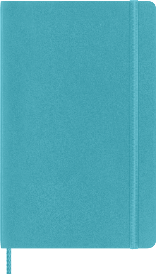 Libreta Clásica Grande Azul Arrecife Hoja Blanca Pasta Suave