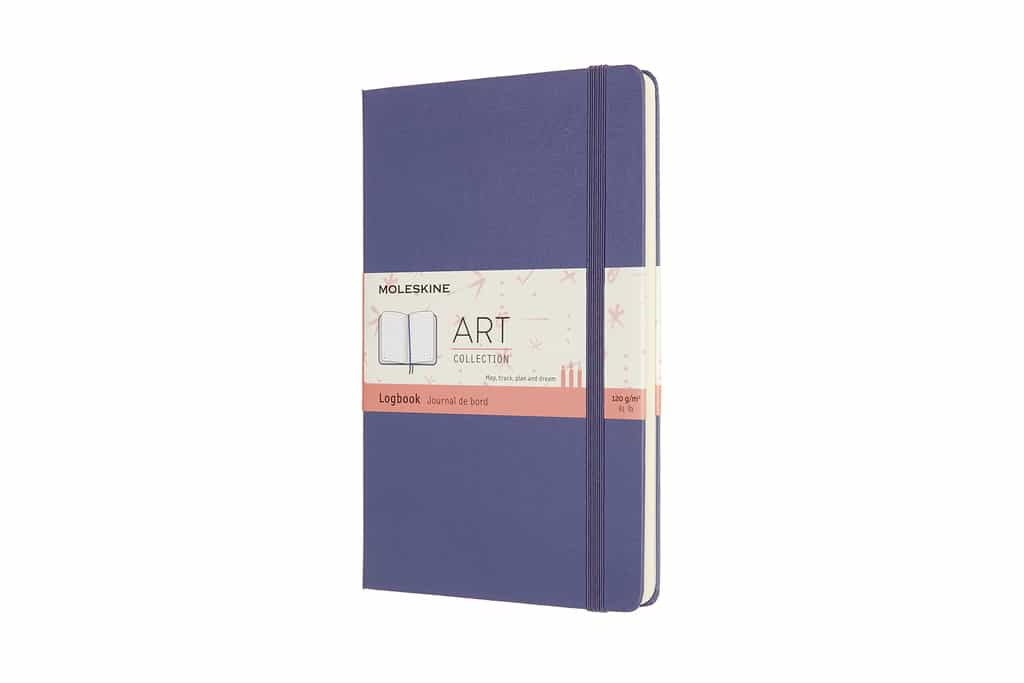 Libreta Art Logbook violeta grande hoja rayada tapa dura