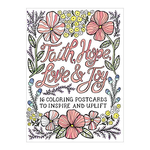 Faith Hope Love & Joy Coloring Postcards