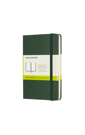 Libreta clásica de bolsillo verte mirto hoja blanca pasta dura