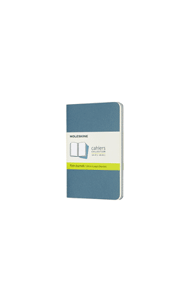 Set de 3 libretas de bolsillo azul enérgico hoja blanca pasta suave