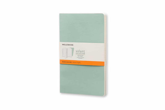 Set de 2 libretas grandes verdes salvia hoja rayada pasta suave