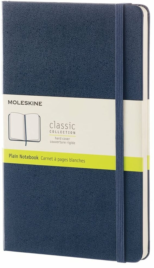 Libreta clásica grande azul zafiro hoja blanca pasta dura