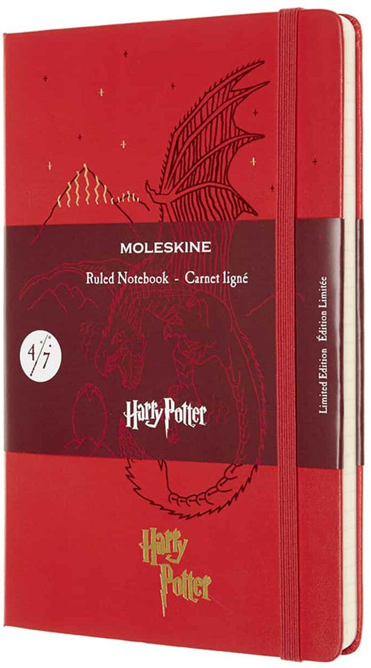 Libreta Harry Potter grande roja hoja rayada pasta dura