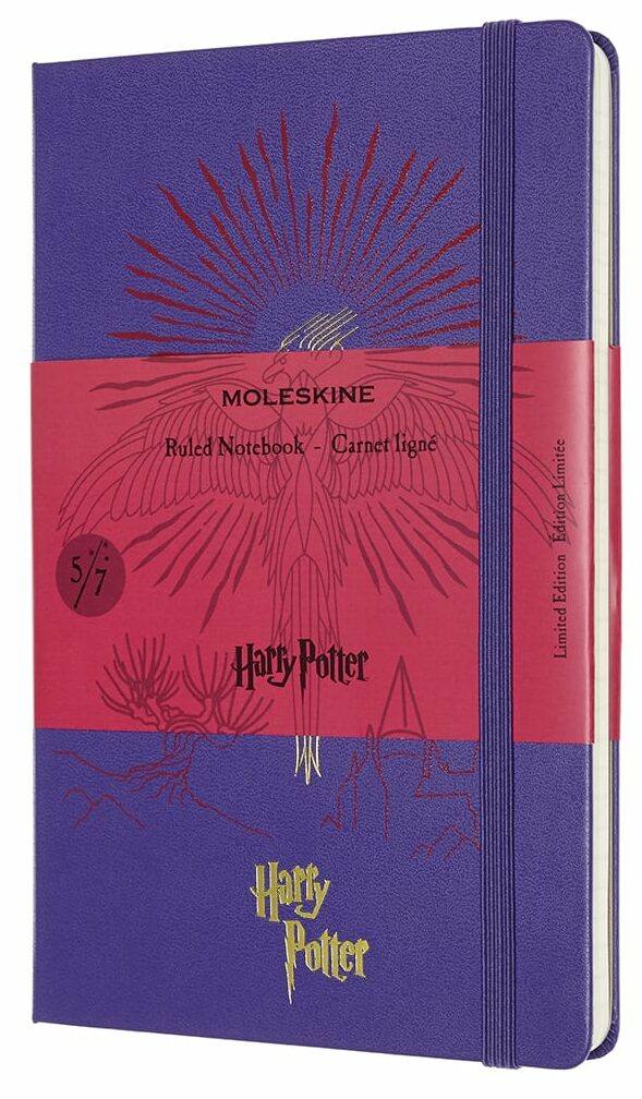 Libreta Harry Potter grande violeta hoja rayada pasta dura