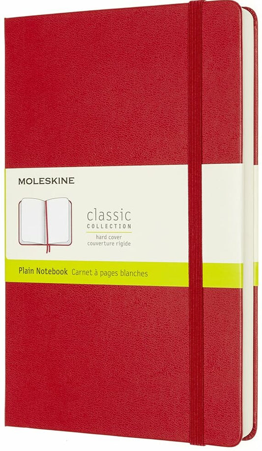 Libreta clásica expandida grande roja hoja blanca pasta dura