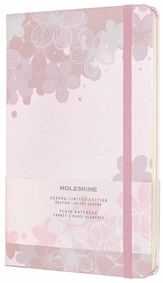 Libreta Sakura grande rosa claro hoja blanca pasta dura