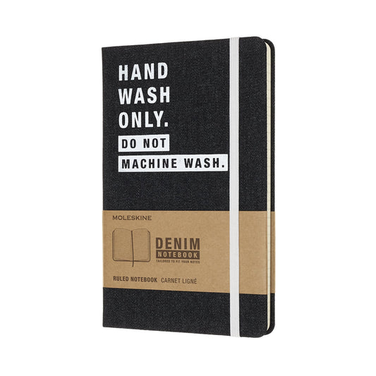 Libreta denim Hand wash grande hoja rayada pasta dura