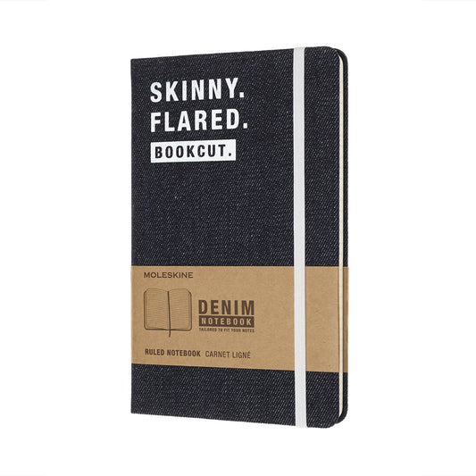 Libreta denim Skinny grande hoja rayada pasta dura