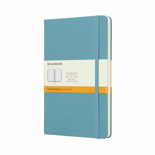 Libreta clásica grande azul arrecife hoja rayada pasta dura