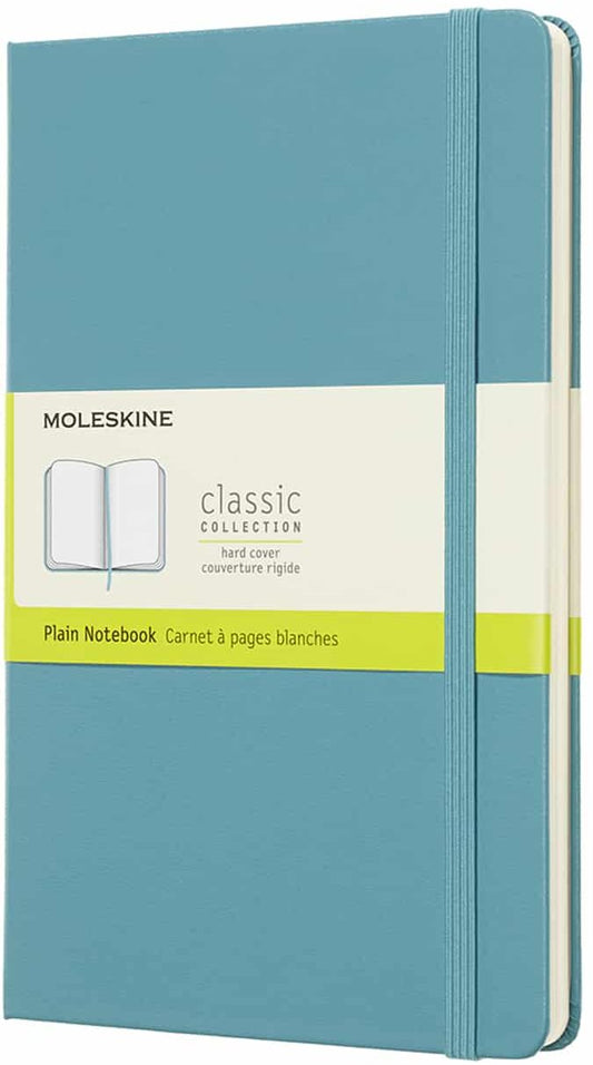 Libreta clásica grande azul arrecife hoja blanca pasta dura