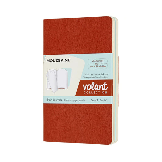 Set de 2 libretas de bolsillo naranja y aqua hoja blanca pasta suave