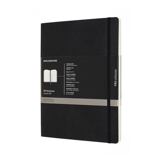 Libreta profesional extra grande negra pasta suave