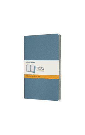 Set de 3 libretas grandes azul enérgico hoja rayada pasta suave