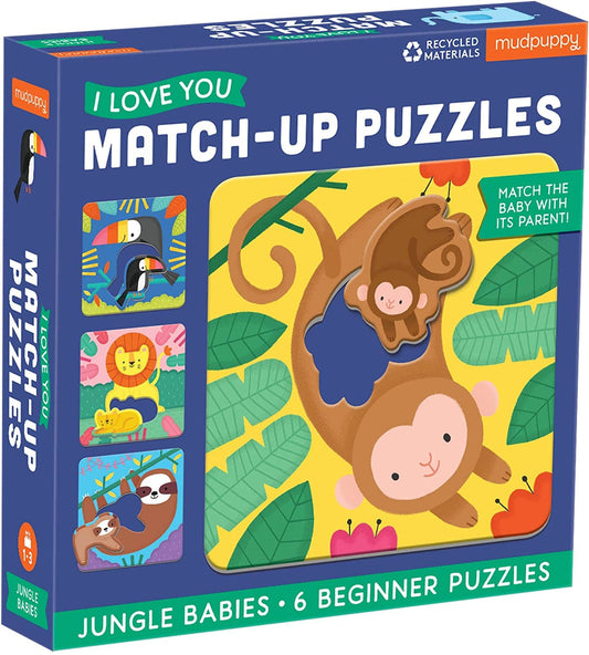 Jungle Babies I Love You Match-Up Puzzles