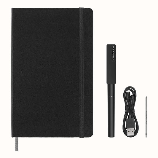 Smart Writting Set 3 con smart notebook rayada negra tamaño grande y smart pen.