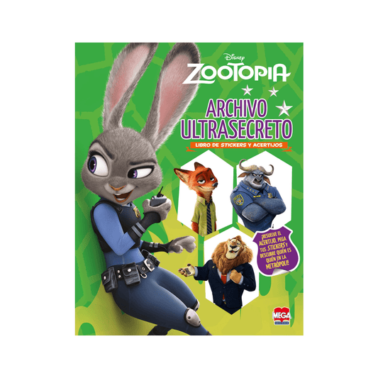 Archivo Ultrasecreto Libro de Stickers y Acertijos Zootopia