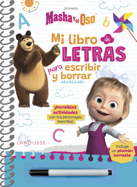 Masha y el Oso. Mi libro de letras para escribir y borrar