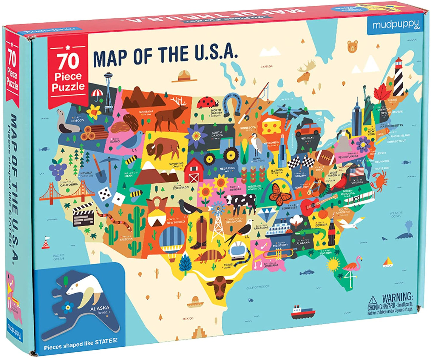 Rompecabezas Map of the USA 70 piezas