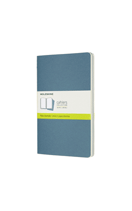 Set de 3 libretas grandes azul enérgico hoja blanca pasta suave