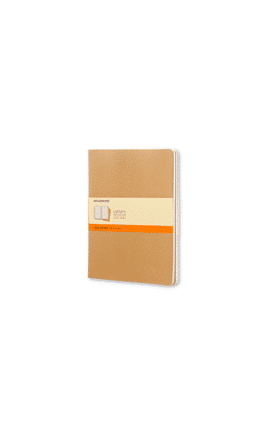 Set de 3 libretas extra grandes color kraft hoja rayada pasta suave