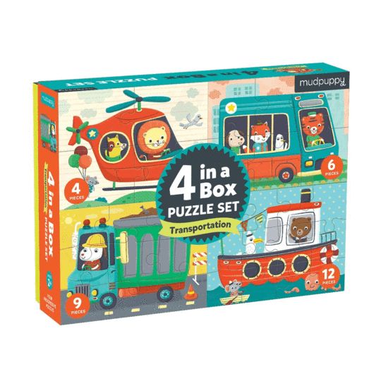 Transportation 4 in a box Puzzle Set