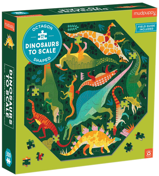 Dinosaurs to Scale Rompecabezas 300 piezas octagonal