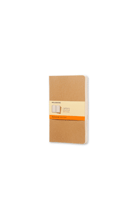 Set de 3 libretas grandes color kraft hoja rayada pasta suave