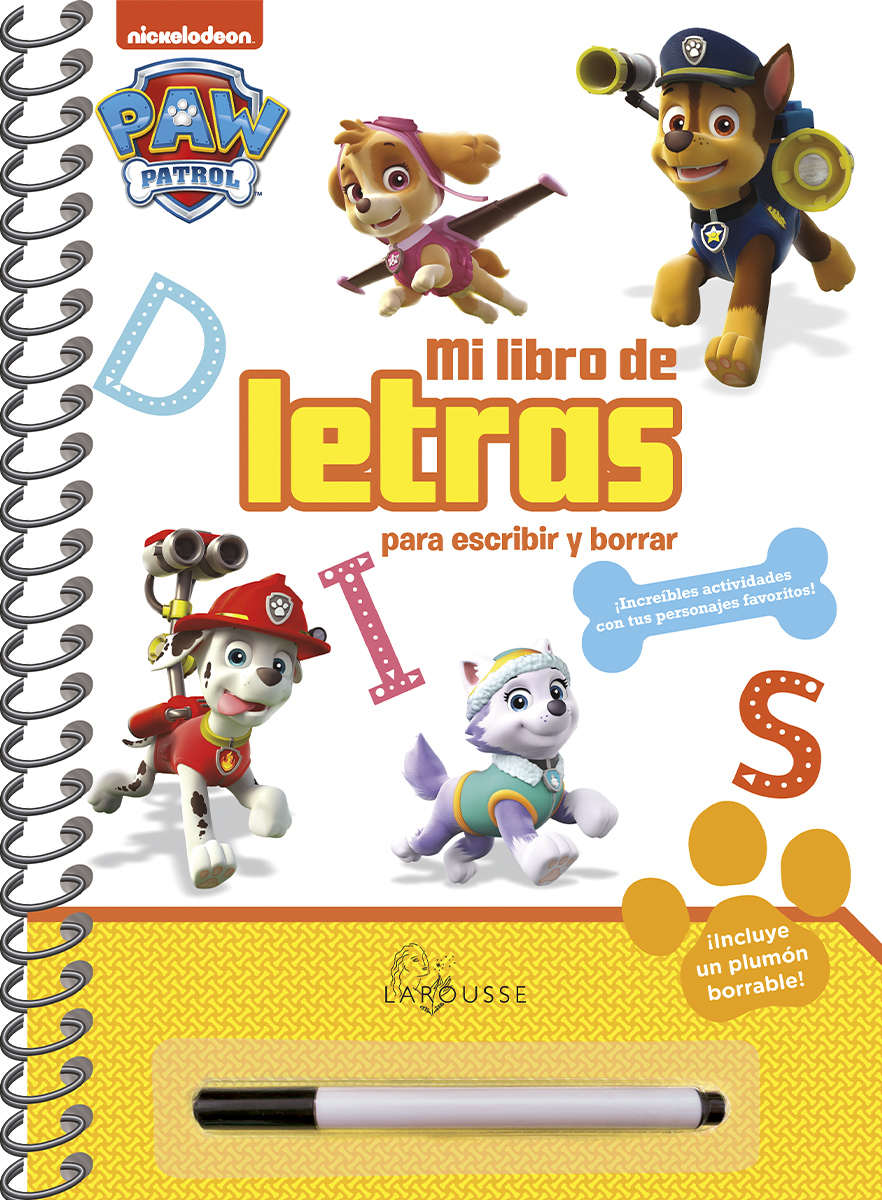 Paw Patrol. Mi libro de letras para escribir y borrar