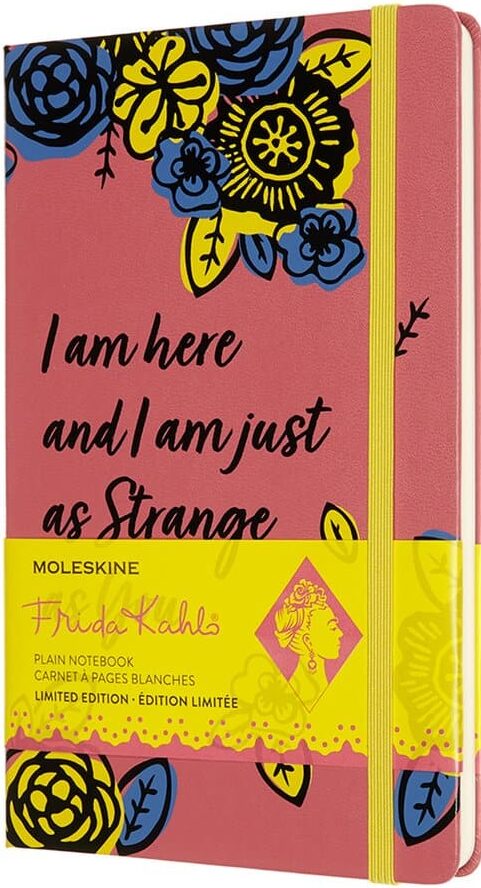 Libreta Frida rosa grande hoja blanca pasta dura
